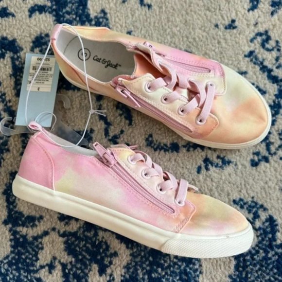 Cat & Jack Shoes Kids Lucian Double Zipper Sneakers Multi Tie Dye